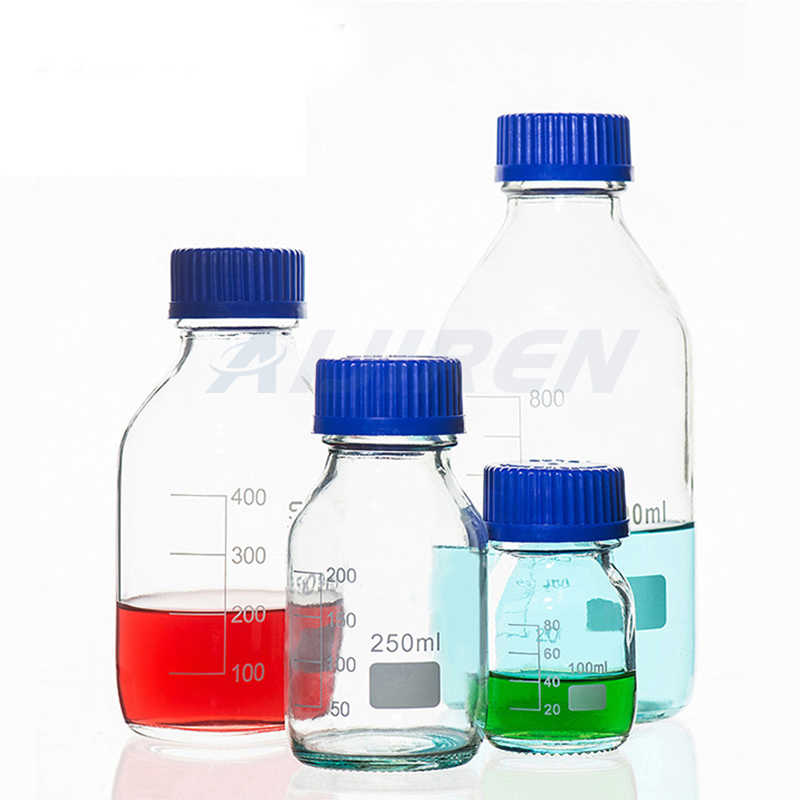 wide narrow clear reagent bottle